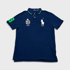Polo Ralph Lauren Shirt Mens Large Blue RLYC Yachtsman Big Pony Slim Fit Preppy