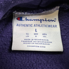 Champion Hoodie Mens Large Purple Authentic Graphic Pullover Hooded Sweater