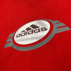 Vintage 90s Adidas T Shirt Mens Small Red 3 Stripes Short Sleeve Tee