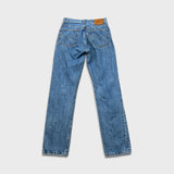 Levi's 501 Jeans Womens 25x30 Blue Original Fit Straight Distressed Medium Wash Pants