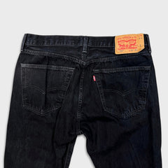 Levi's 501 Jeans Mens 36x30 Black Original Straight Leg Dark Wash Denim Pants
