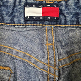 Vintage 90s Tommy Hilfiger Jeans Womens 28x32 Blue Straight Flare Leg Medium Wash Denim Pants