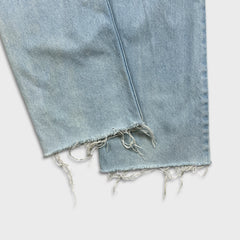 Vintage 90s Levi's 619 Jeans Mens 32x29 Orange Tab Light Wash Frayed Leg Denim Pants