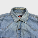 Dickies Denim Shirt Mens Medium Blue Light Wash Casual Western Button Up