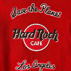 Vintage 90s Hard Rock Cafe Jacket Mens Small Red Varsity Letterman Bomber