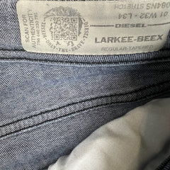 Diesel Jeans Mens 32x34 Blue Larkee Beex Regular Tapered Light Wash Denim Pants