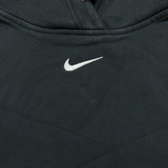 Nike Sportswear Hoodie Womens Medium Black Center Swoosh Pullover Hooded Sweater