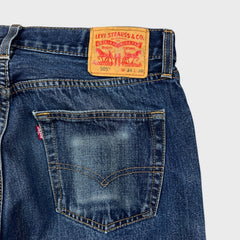 Levi's 505 Jeans Mens 34x30 Blue Regular Fit Straight Leg Dark Wash Faded Denim Pants