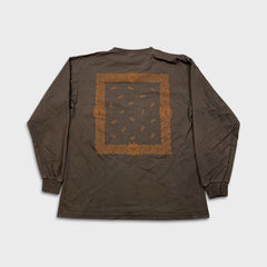 Carhartt WIP Long Sleeve Paisley Tee Buckeye Mens Large Brown Faded Shirt