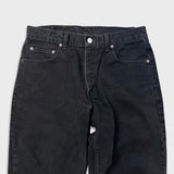 Vintage 90s Levi's 550 Jeans Mens 34x30 Black Relaxed Fit Tapered Leg Dark Wash Denim Pants