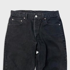 Vintage 90s Levi's 550 Jeans Mens 34x30 Black Relaxed Fit Tapered Leg Dark Wash Denim Pants
