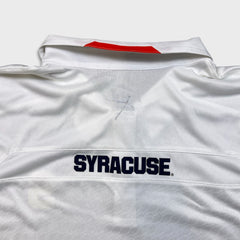 Nike Syracuse University Polo Shirt Mens 2XL White Dri Fit Sportswear