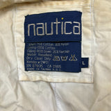Vintage 90s Nautica Jacket Mens Large Red Full Zip Bomber Down Heavy Coat