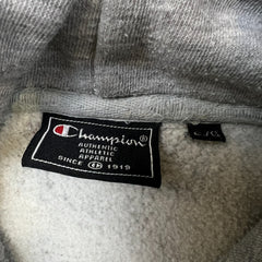 Vintage 90s Champion Hoodie Mens Large Gray Script Pullover Hooded Sweater