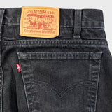 Vintage 90s Levi's 550 Jeans Mens 34x30 Black Relaxed Fit Tapered Leg Dark Wash Denim Pants