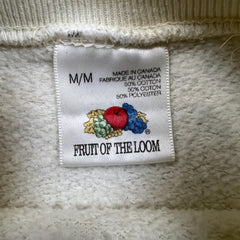 Vintage 90s Fruit of The Loom Sweatshirt Womens Medium White Bichon Frise Dog