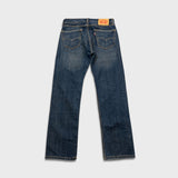 Levi's 505 Jeans Mens 30x30 Blue Regular Fit Straight Leg Dark Wash Faded Denim Pants