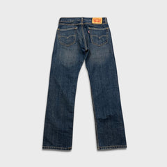Levi's 505 Jeans Mens 30x30 Blue Regular Fit Straight Leg Dark Wash Faded Denim Pants