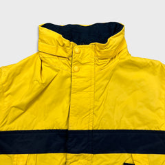 Nautica Jacket Mens XL Yellow NS83 Sailboat Logo Reversible Fleece Full Zip Coat