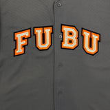 Vintage 90s FUBU Sports Baseball Jersey Mens XL Gray The Collection Spellout
