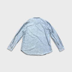 Levi's Barstow Denim Shirt Mens 2XL Blue Light Wash Slim Fit Western Pearl Snap