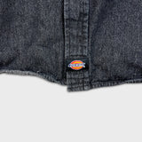 Dickies Denim Shirt Mens Large Black Dark Wash Casual Workwear Button Up