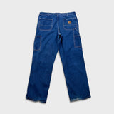 Carhartt Jeans Mens 36x32 Blue Original Dungaree Fit Workwear Baggy Denim Pants