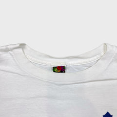 Vintage 90s Toronto Maple Leafs T Shirt Mens XL White Go Leafs Go Ford Bell Hockey Tee