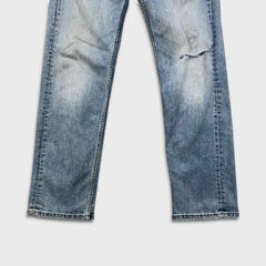 Levi's 505 Jeans Mens 34x32 Blue Regular Fit Straight Leg Stretch Medium Wash Denim Pants