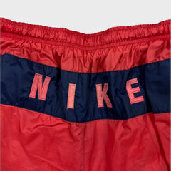 Vintage 90s Nike Sportswear Shorts Mens Large Red Swoosh Lined Pocketed Athletic Swim Trunks