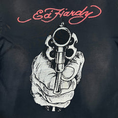 Vintage Y2K Ed Hardy Christian Audigier Pistol T Shirt Mens Large Black Faded Distressed