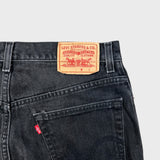 Levi's 505 Jeans Mens 32x28 Black Regular Fit Straight Leg Dark Wash Faded Denim Pants