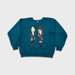 Vintage 90s Beavis and Butthead Daria Sweatshirt Mens Medium Blue USA Crewneck