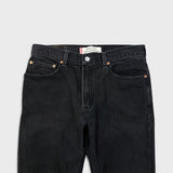 Levi's 505 Jeans Mens 32x28 Black Regular Fit Straight Leg Dark Wash Faded Denim Pants