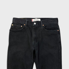 Levi's 505 Jeans Mens 32x28 Black Regular Fit Straight Leg Dark Wash Faded Denim Pants