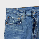 Levi's 501 Jeans Mens 30x30 Blue Original Fit Straight Distressed Medium Wash Denim Pants