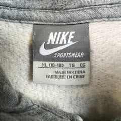 Vintage Y2K Nike Sportswear Hoodie Mens Large Gray Swoosh Full Zip Hooded Sweater