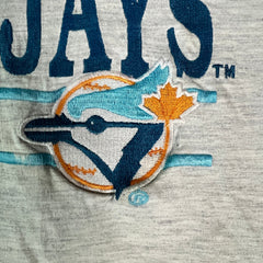 Vintage 90s Toronto Blue Jays T Shirt Mens Large Gray Classic Baseball MLB Tee