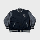 Vintage 90s Jeff Hamilton Chicago White Sox Jacket Mens 3XL Reversible Varsity MLB Baseball Leather