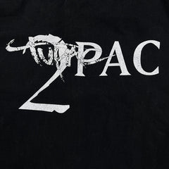Vintage Y2K 2Pac T Shirt Mens Large Black Full Print Faded Tupac Shakur Rap Tee
