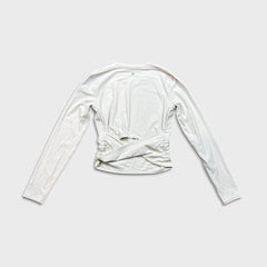 Lululemon All It Takes Back-Twist Ribbed Long Sleeve Shirt Womens Size 4 White