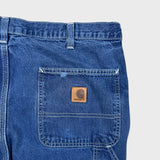 Carhartt Jeans Mens 36x32 Blue Original Dungaree Fit Workwear Baggy Denim Pants