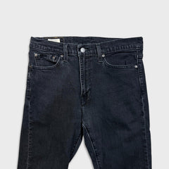 Levi's 510 Skinny Jeans Mens 32x28 Black Dark Wash Stretch Mid Rise Tapered Leg Denim Pants