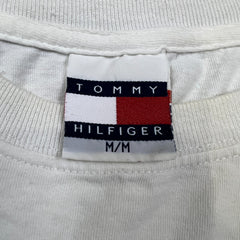 Vintage 90s Tommy Hilfiger T Shirt Mens Medium White Crest Short Sleeve Tee