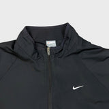 Vintage Y2K Nike Sportswear Jacket Mens Large Black Swoosh Full Zip Windbreaker Bomber