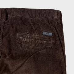 Hugo Boss Rice Slim Fit Pants Mens 32x32 Brown Stretch Corduroy Casual Trouser