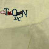 Vintage Y2K Washington DC USA T Shirt Mens XL Yellow Spell Out Logo City Tee