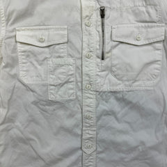 2010 Diesel KRAFT WIRED 10% Shirt Mens Small White Military Workwear Utility