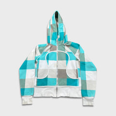Lululemon Scuba Hoodie Womens Size 8 White Colorblock Full Zip Hooded Sweater
