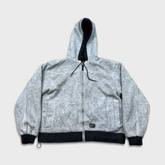 Vintage 90s Reebok Jacket Mens Medium Black Full Zip Reversible Hooded